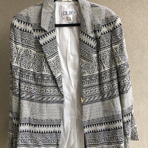 LAUREL jacket - Vintage 90s EU 44 / US 12/14  - Black & cream pattern